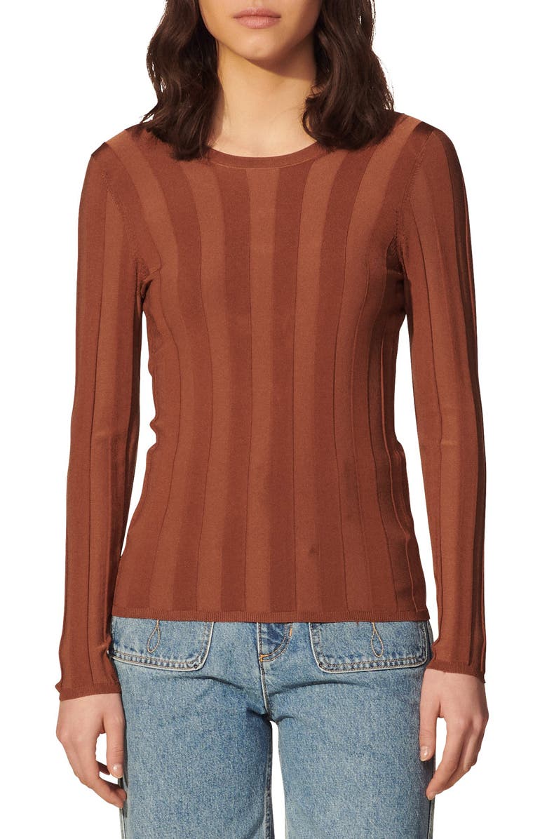 SANDRO Strappy Back Sweater, Main, color, Marron