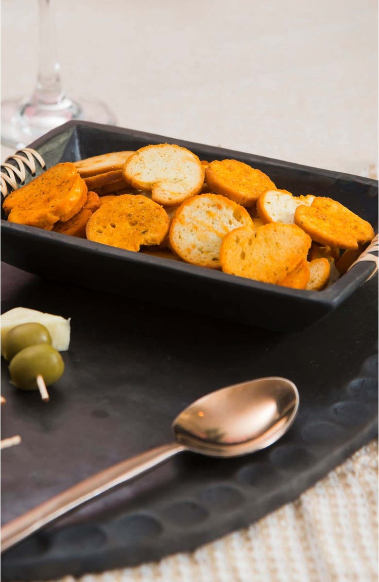 Mela Artisans Longpi Black Clay Serving Plater, Alternate, color, Black