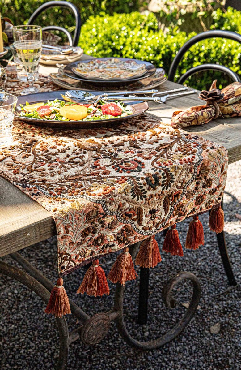 Juliska Willa Table Runner, Alternate, color, Amber