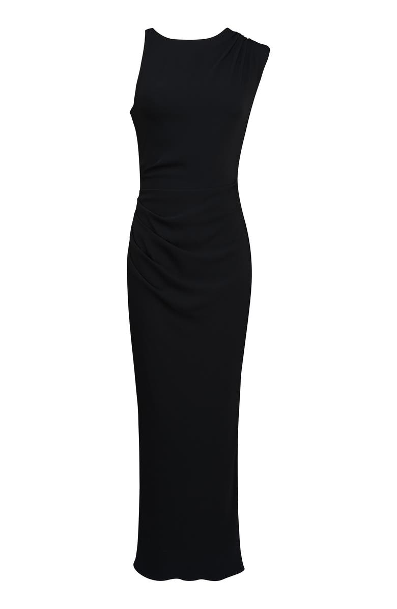 HOUSE OF CB Keoni Asymmetric Neck Gown, Alternate, color, Black