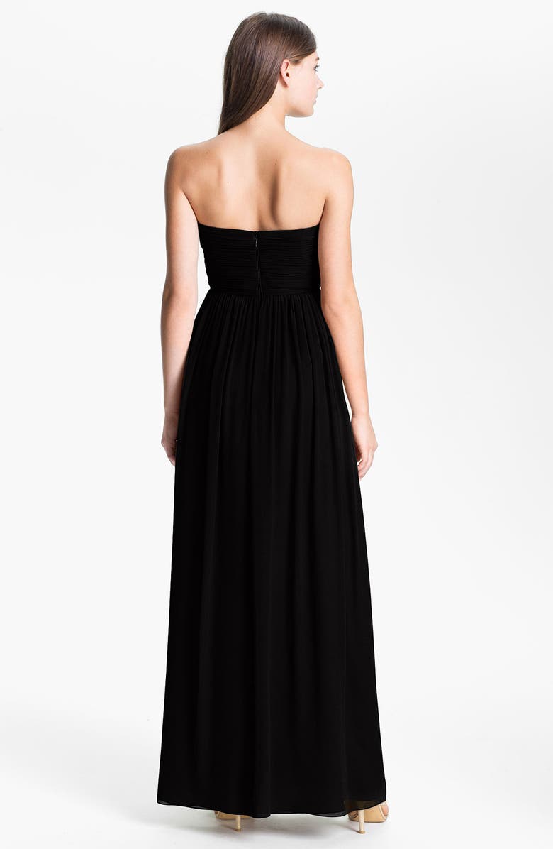 Donna Morgan 'Laura' Ruched Sweetheart Silk Chiffon Gown, Alternate, color, 