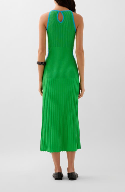 Scalpers Lurex Knit Open Dress In Green