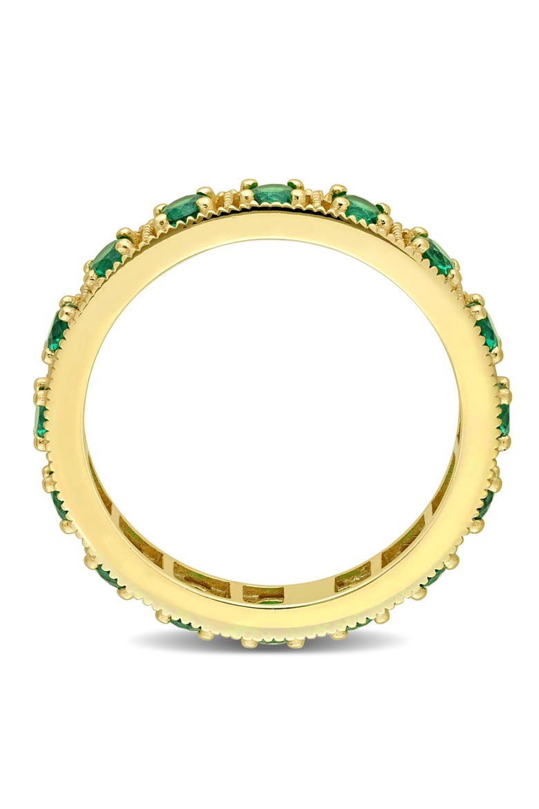 Cubic Zirconia Eternity Ring Sterling Silver, Alternate, color, Green CZ/Yellow-Plated