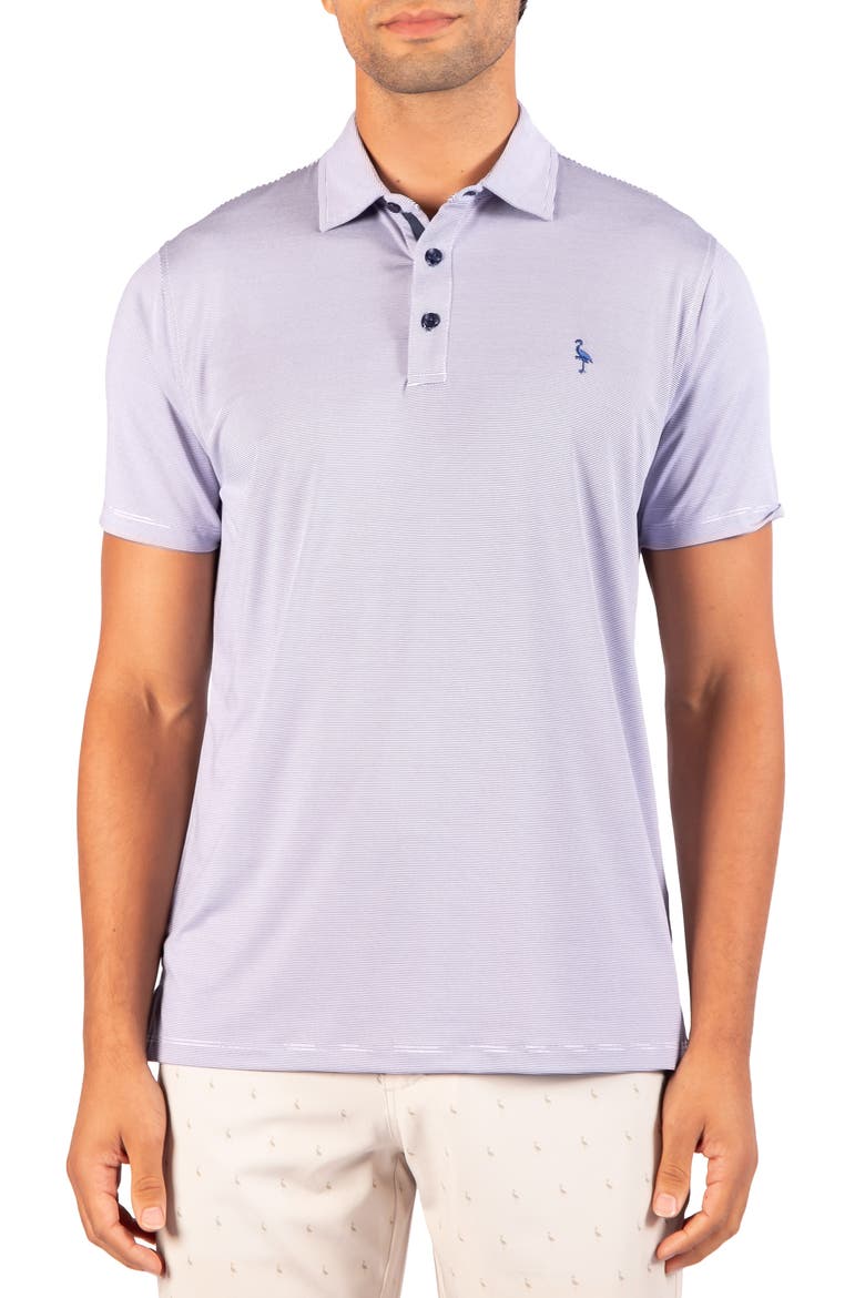 Mini Striped Performance Polo, Main, color, SAPPHIRE BLUE