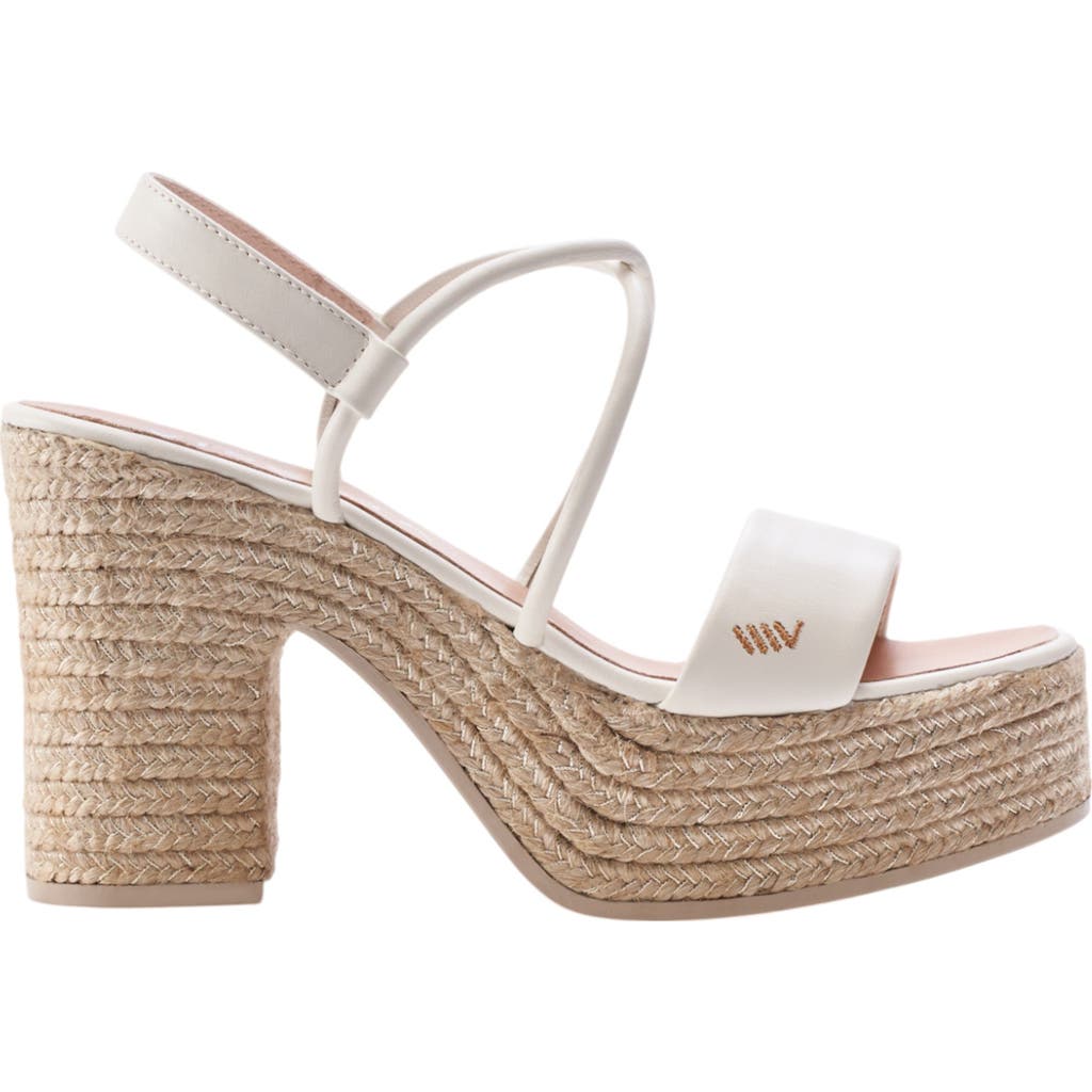 VISCATA Elia Leather Espadrille Sandal Heels in Ivory  product