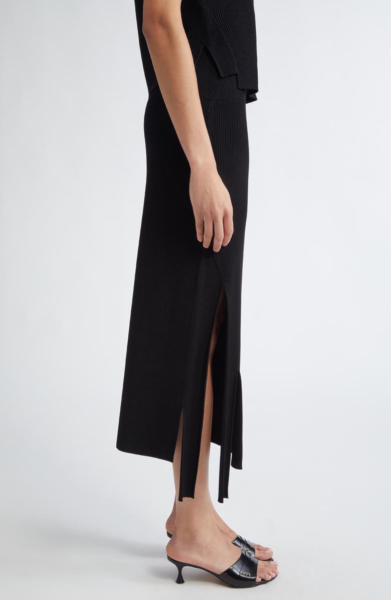 Victoria Beckham Multislit Rib Midi Skirt, Alternate, color, 