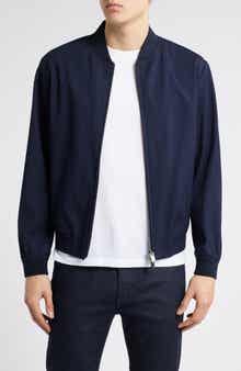 BOSS Hanry Stretch Virgin Wool Blend Bomber Jacket