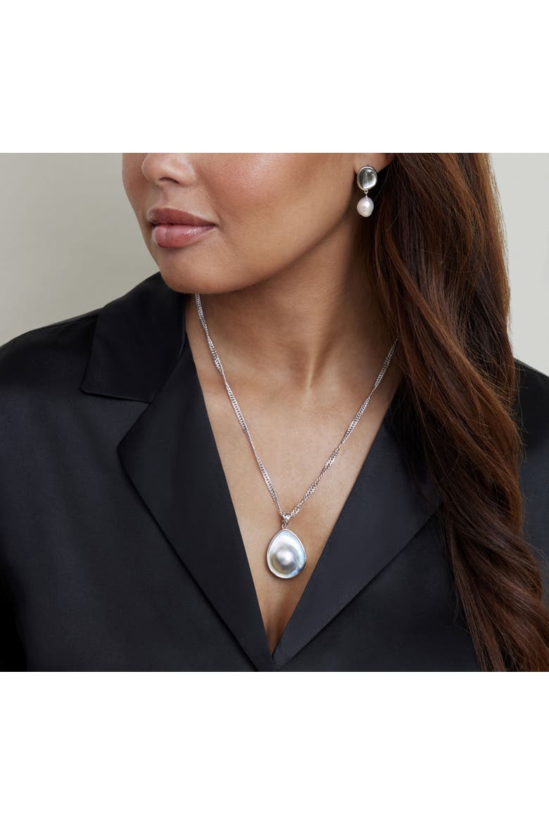 White Akoya Mabe Skyler Pendant, Alternate, color, Sterling Silver