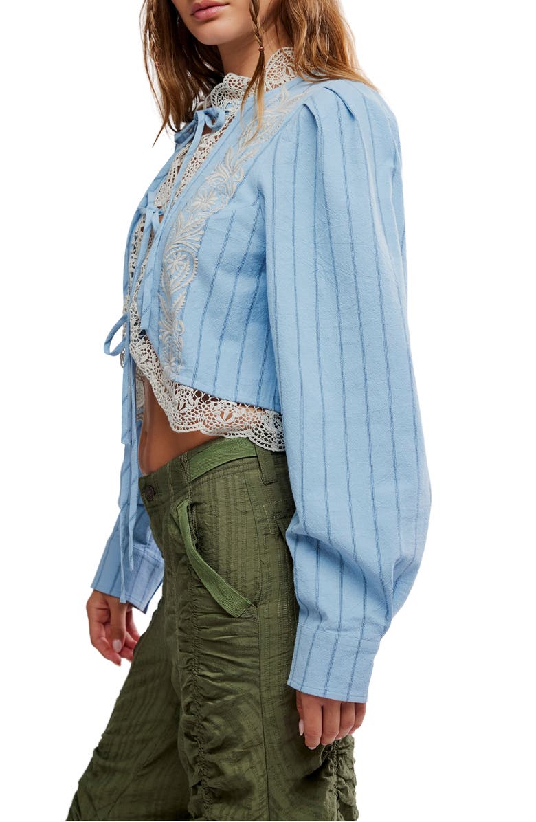 Free People Bali Jude Embroidered Lace Top, Alternate, color, Chambray