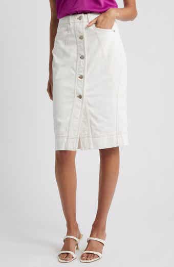Varlina Button Front Denim Skirt