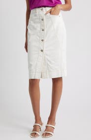 BOSS Varlina Button Front Denim Skirt