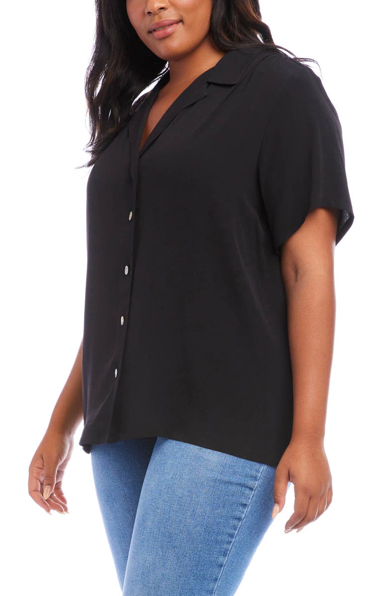 Karen Kane Button-Up Camp Shirt, Alternate, color, 