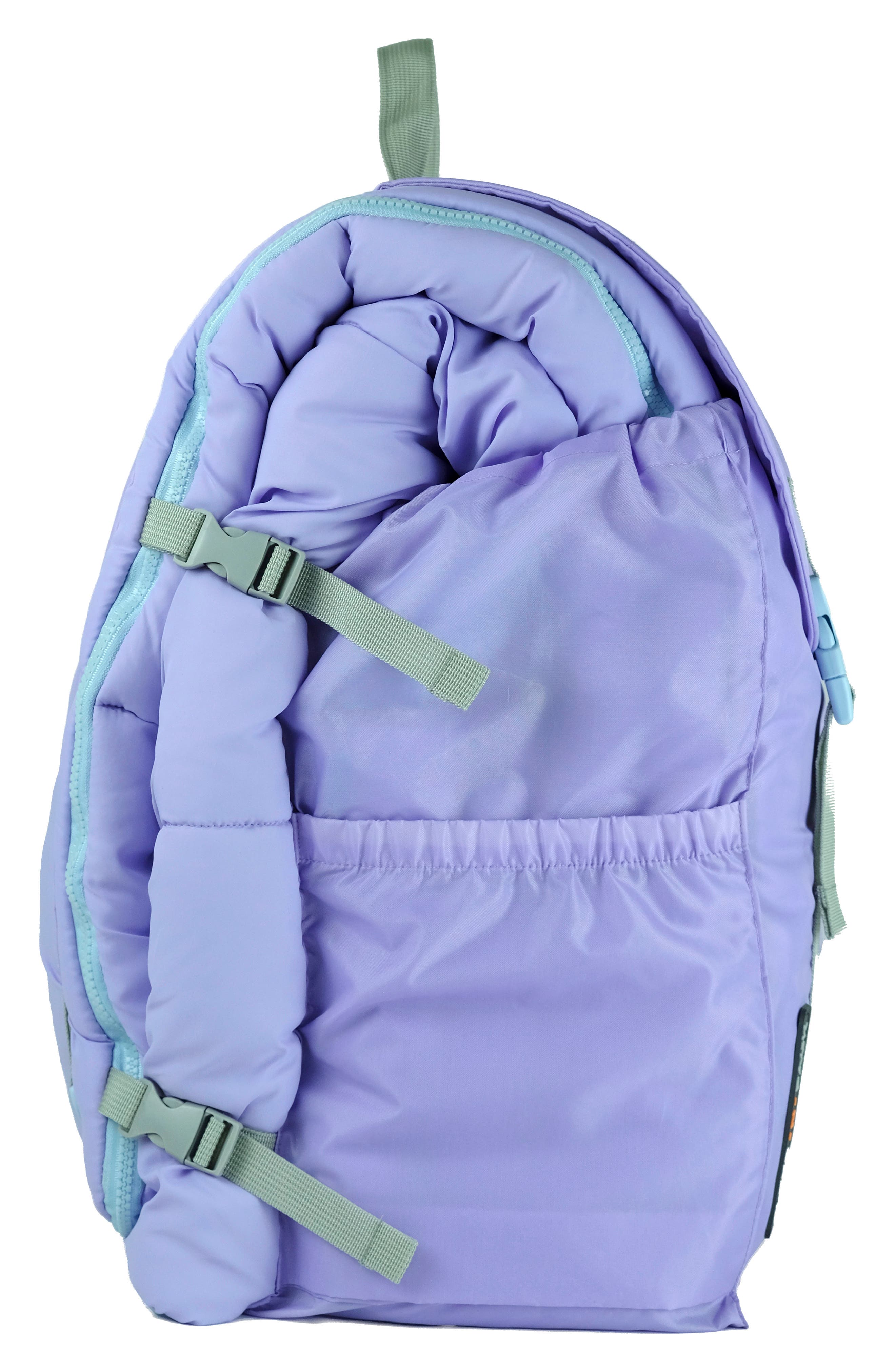 Kids' Sleep-n-Pack Faux Shearling Lined Sleeping Bag Backpack, Alternate, color, VIOLET DREAMS