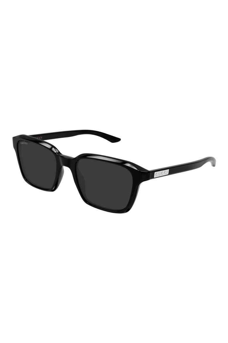 GG2078S Rectangle Sunglasses, Alternate, color, BLACK