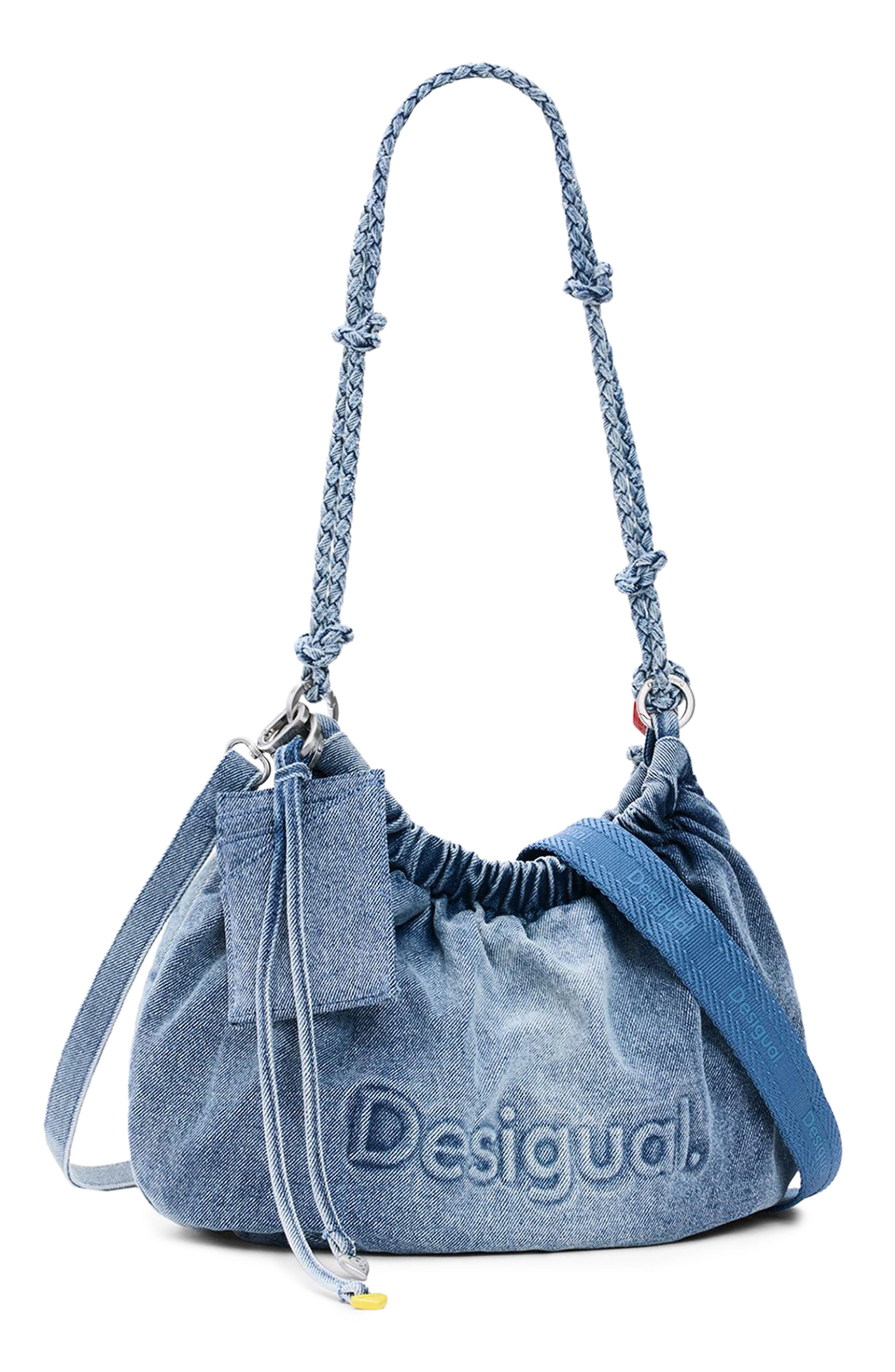 Desigual Denim Shoulder Bag, Alternate, color, Light Blue
