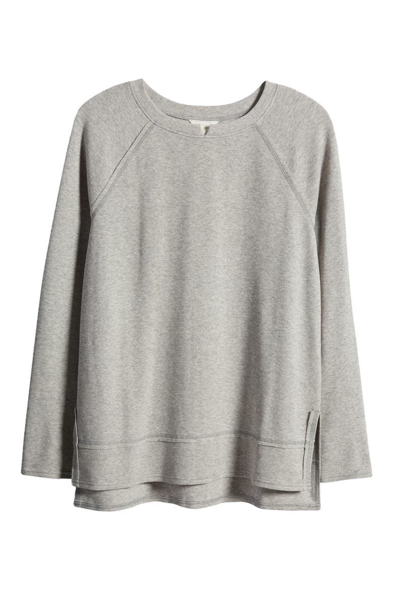 Split Neck Thermal Top, Alternate, color, GREY HEATHER