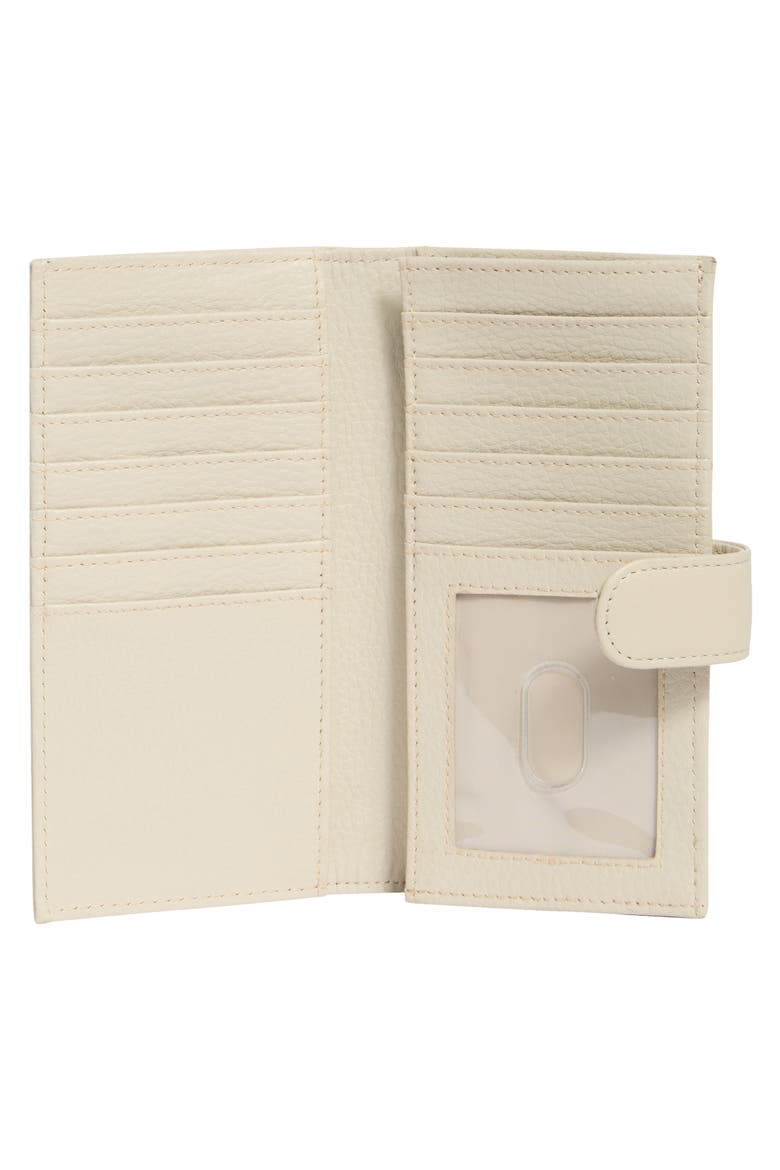 MUNDI Slim Leather Clutch Continental Wallet, Alternate, color, PARCHMENT