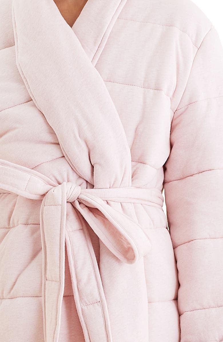 Papinelle Cuddle Puffa Quilted Cotton Robe, Alternate, color, Papinelle Pink