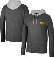 COLOSSEUM Men's Colosseum Black Iowa Hawkeyes Ballot Waffle-Knit Thermal Long Sleeve Hoodie T-Shirt