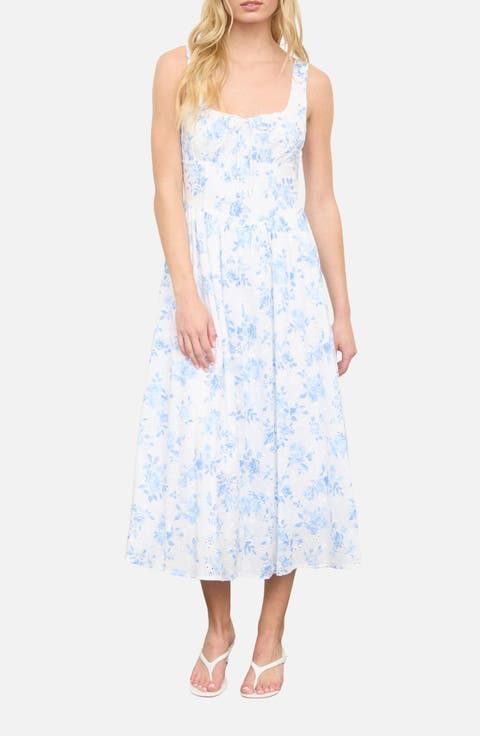 Eyelet Sleeveless Maxi Dress