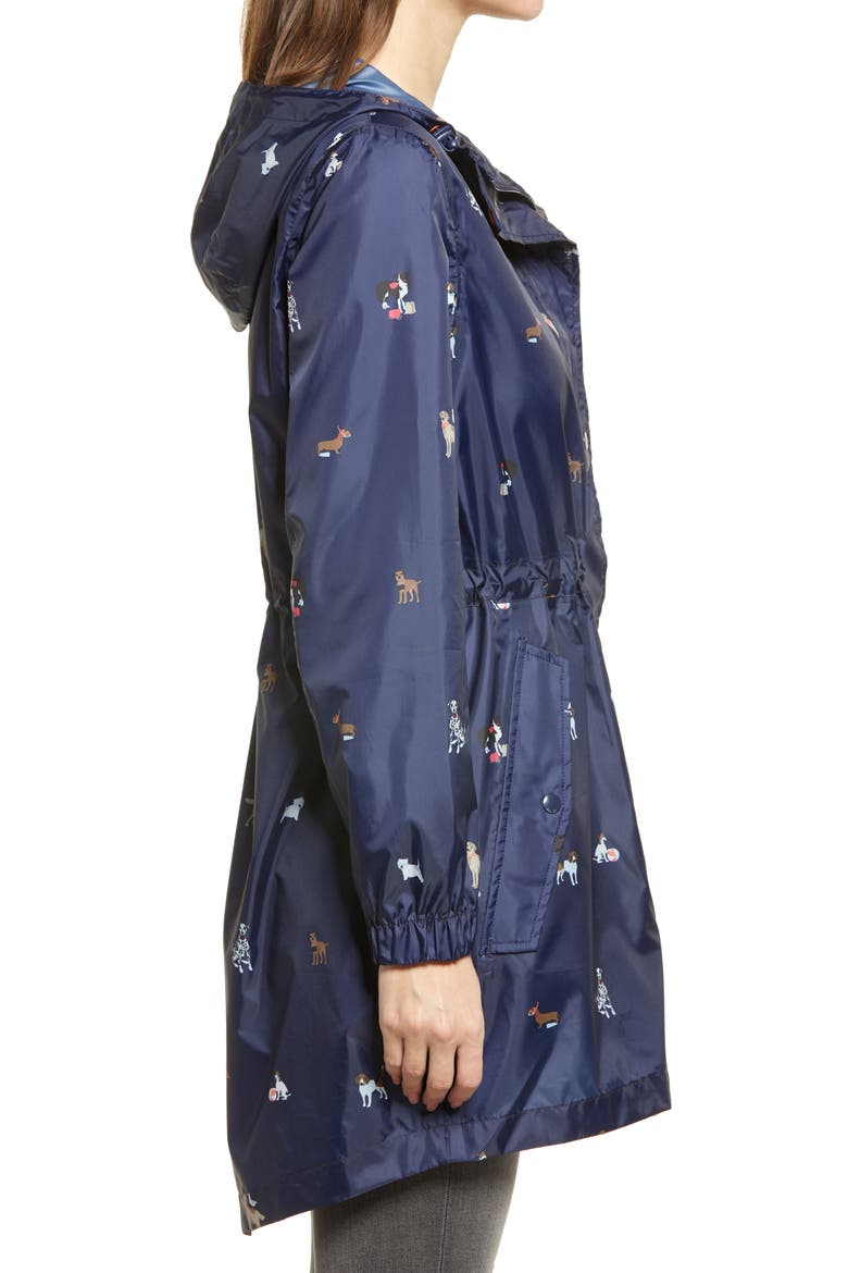 Golightly Print Raincoat, Alternate, color, NAVY DOGS