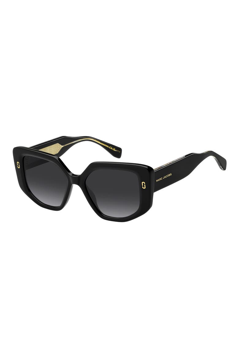 52mm Gradient Square Sunglasses, Alternate, color, BLACK/ DARK GREY SF