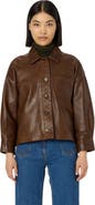 GERARD DAREL Nicole Leather Button Front Jacket