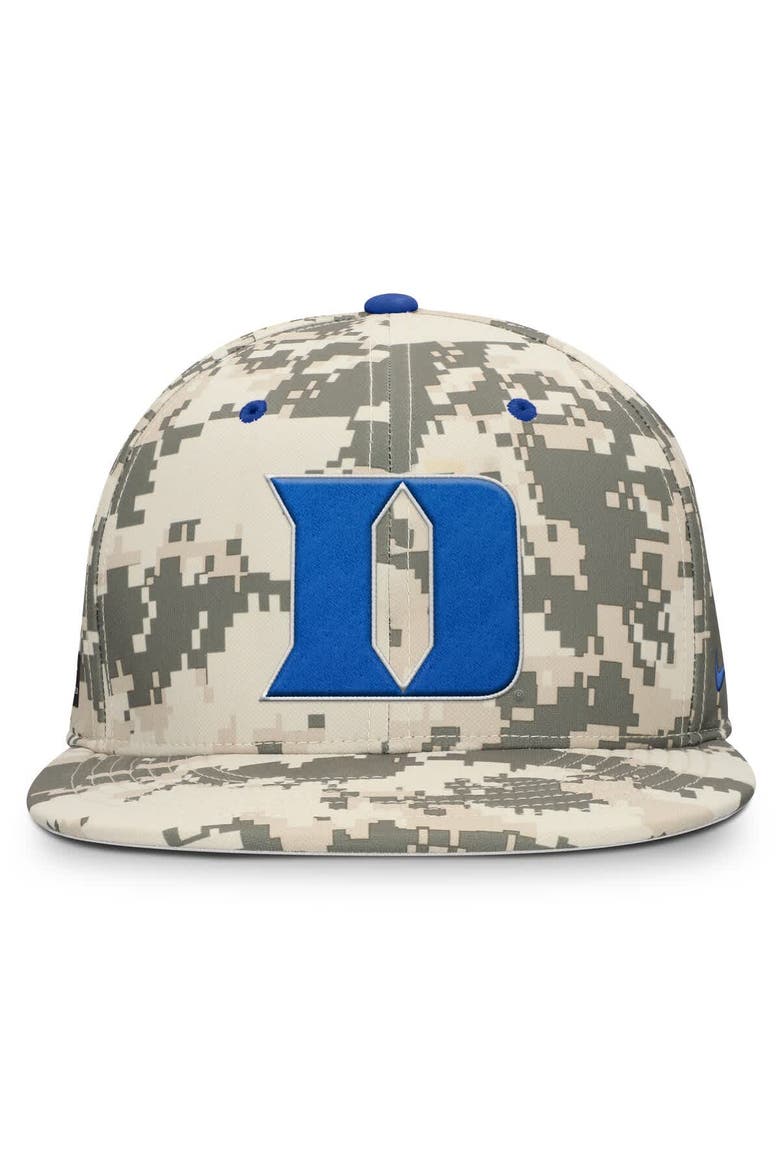 Men's Nike Digital Camo Duke Blue Devils 2025 Dugout True Performance Fitted Hat, Alternate, color, Camo