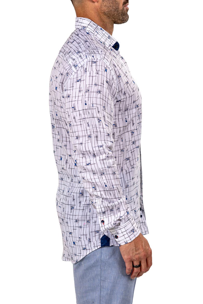 Fibonacci Marthyr 0315 Contemporary Fit Button-Up Shirt, Alternate, color, WHITE