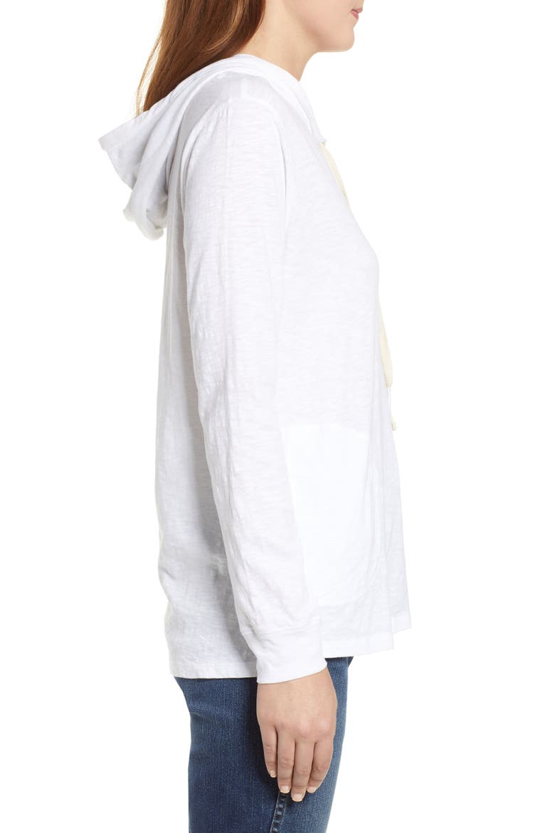 Slub Hoodie, Alternate, color, WHITE