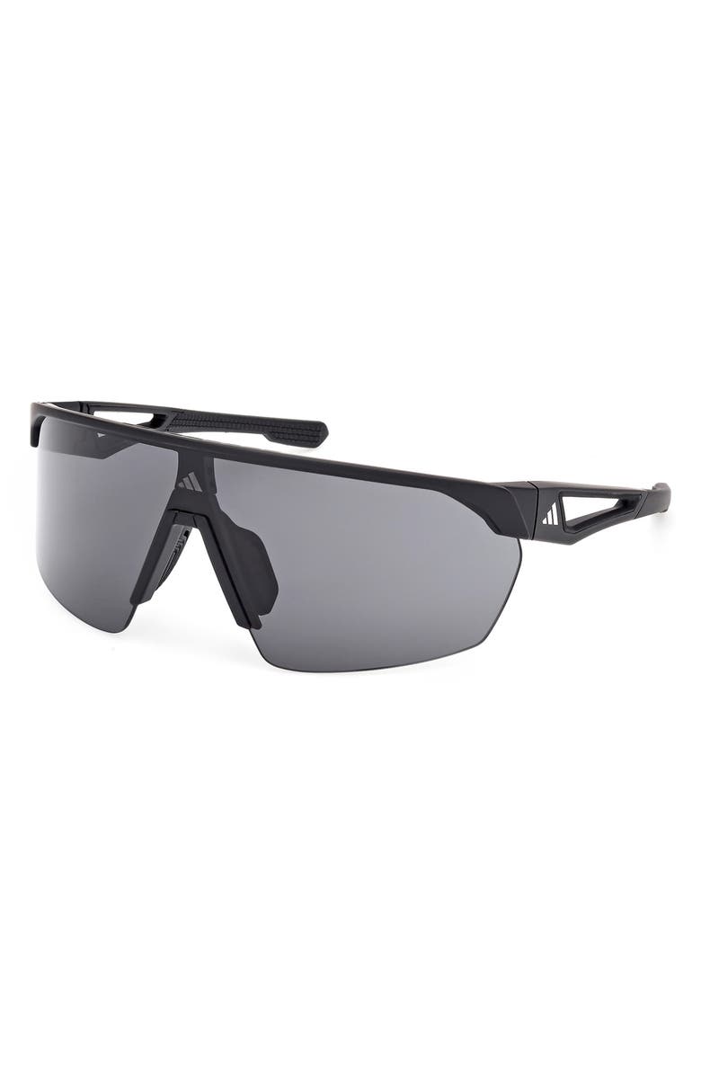 adidas 00mm Shield Sunglasses, Alternate, color, Matte Black / Smoke