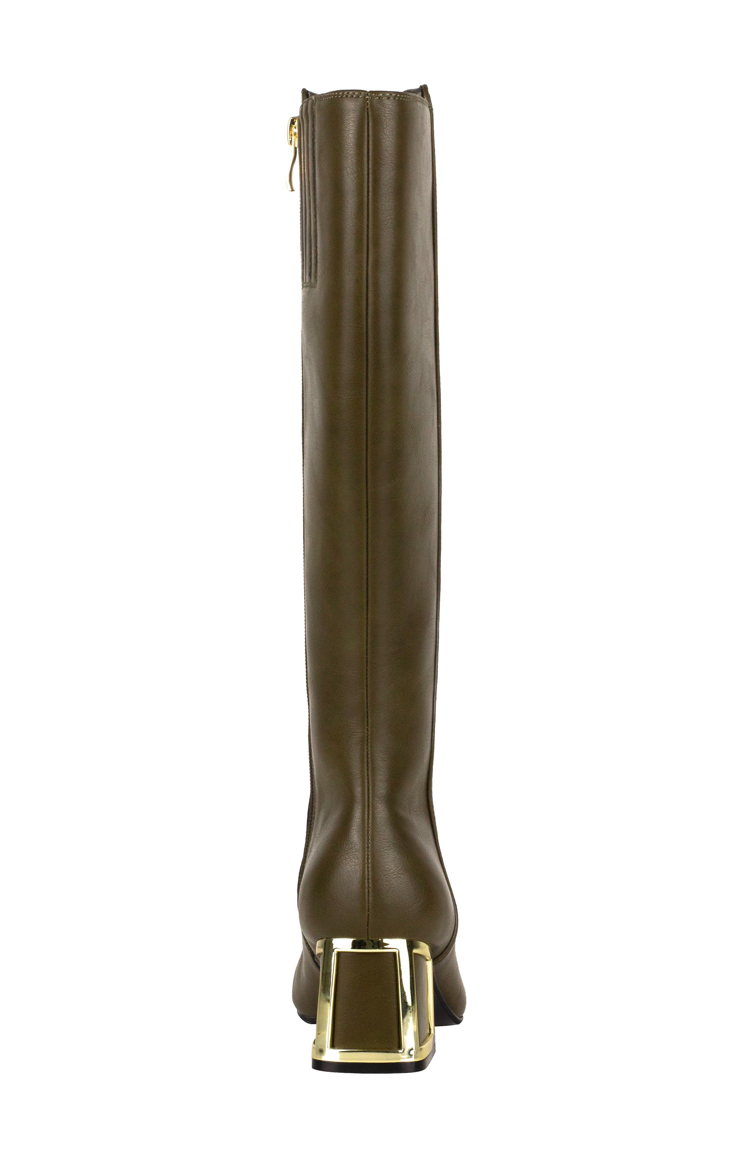 Bridge Block Heel Knee High Boot, Alternate, color, OLIVE