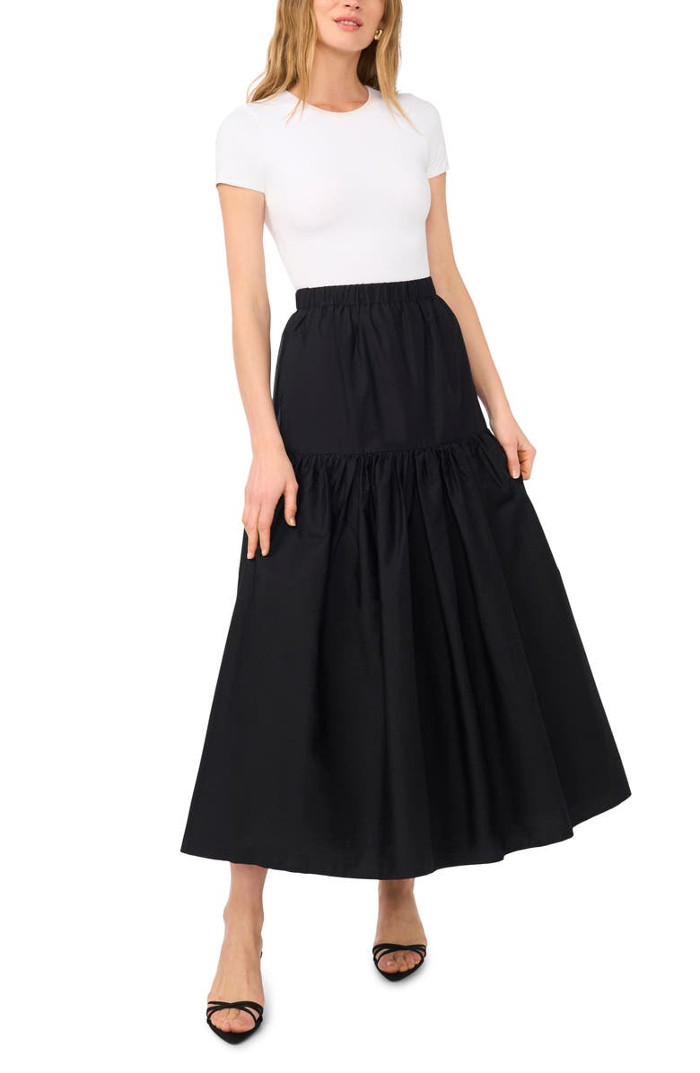 1.STATE Tiered Cotton Maxi Skirt, Alternate, color, Rich Black