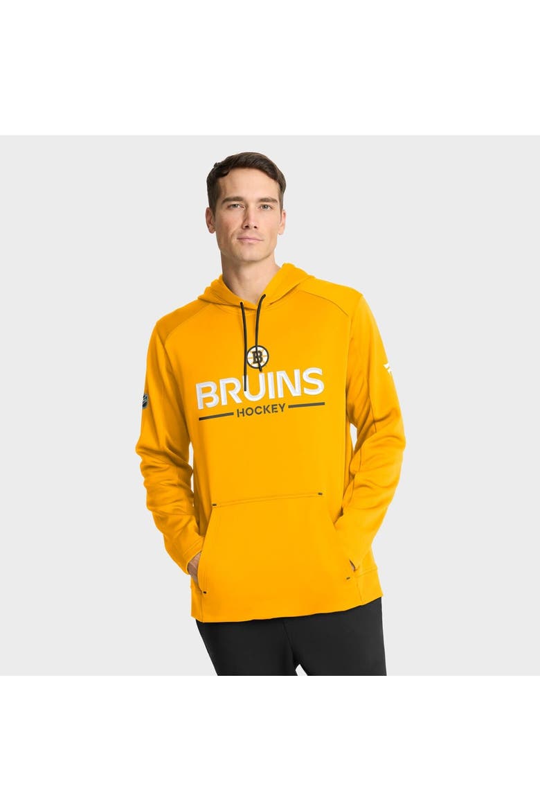 Men's Fanatics Gold Boston Bruins Authentic Pro Rink Hoodie, Main, color, Gold