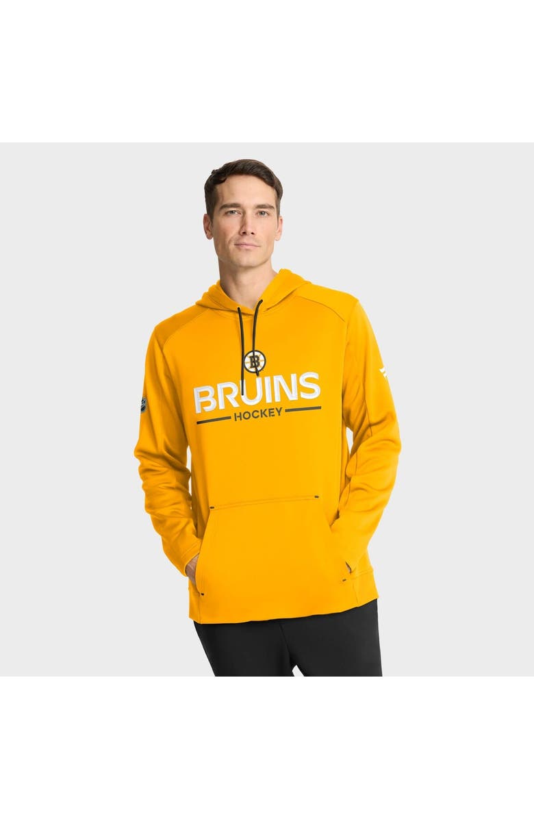 FANATICS Men's Fanatics Gold Boston Bruins Authentic Pro Rink Hoodie, Main, color, Gold