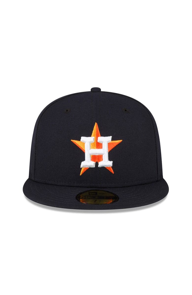New Era Men's New Era Navy Houston Astros Throwback Authentic Collection 59FIFTY Fitted Hat, Alternate, color,