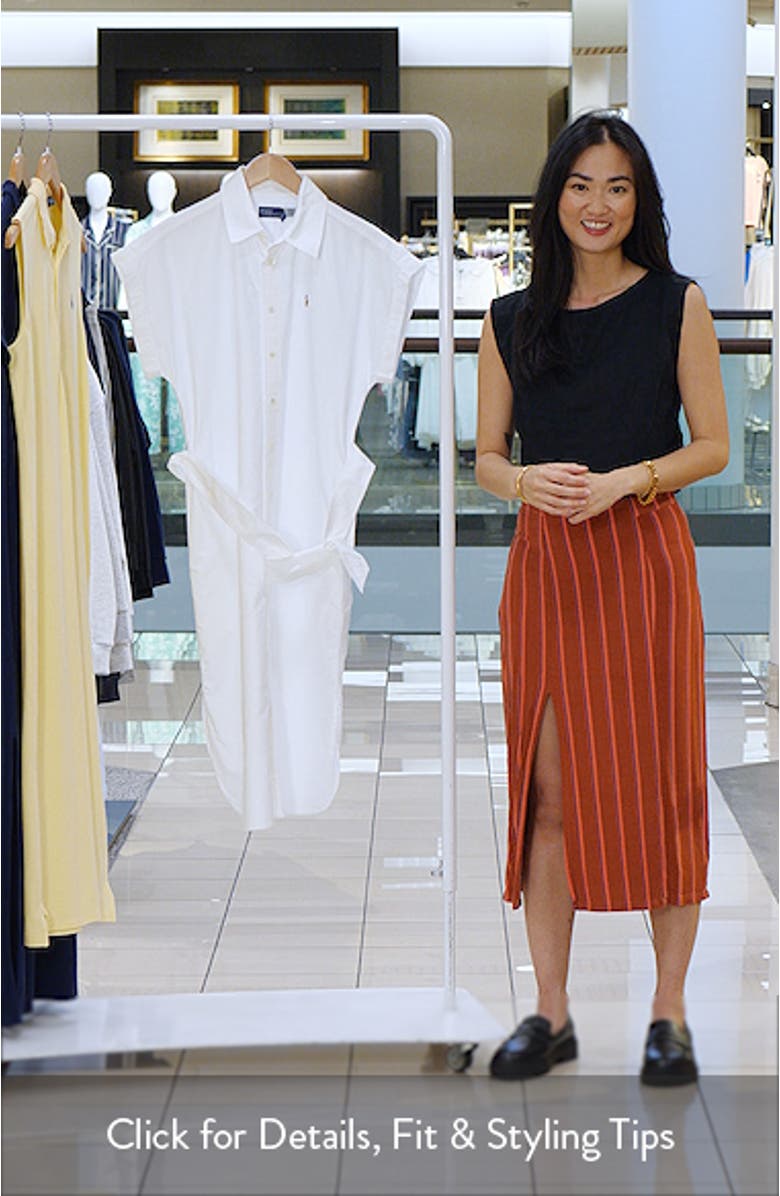 Belted Cotton Midi Oxford Shirtdress, sales video thumbnail