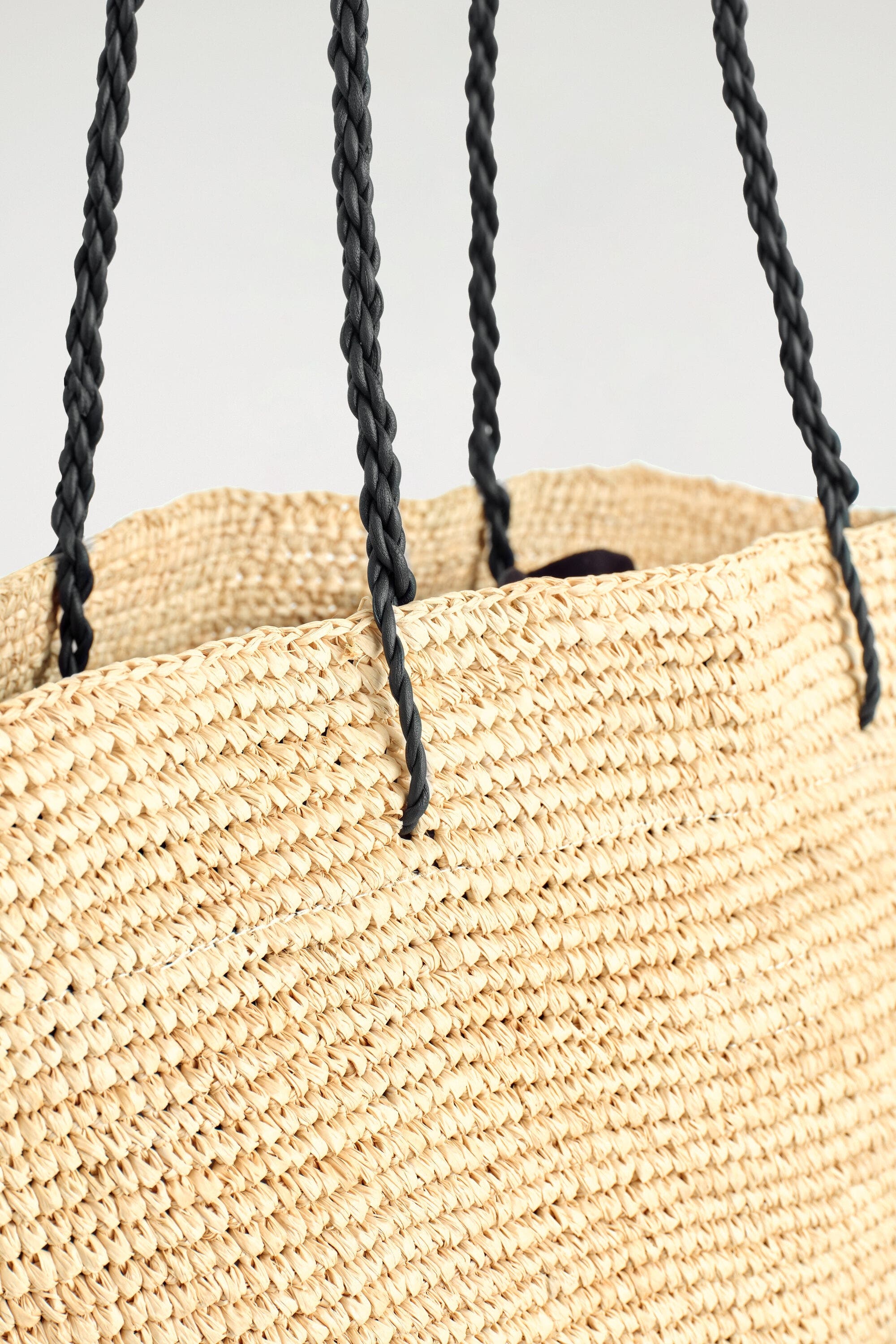 Riviera Hand-woven Tote Bag - Straw, Alternate, color, BEIGE
