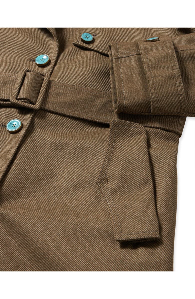 Fortela Military Olive Trench Coat, Alternate, color, Olive Green