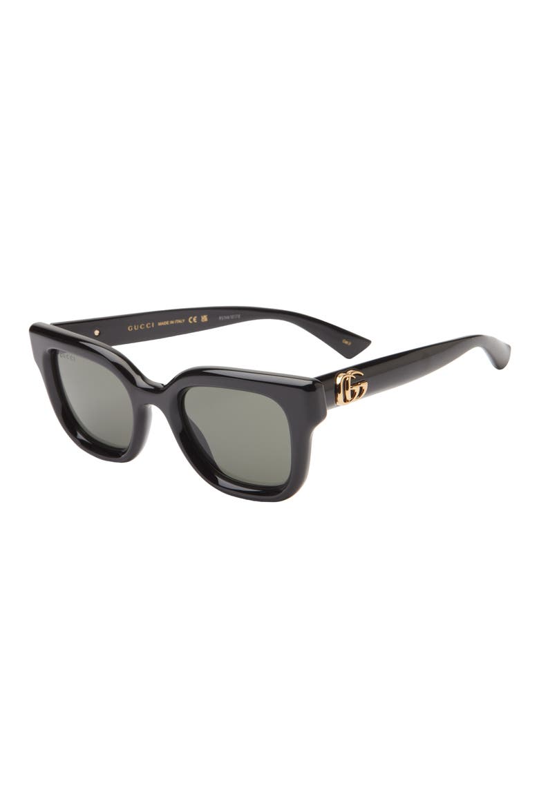 49mm Small Square Sunglasses, Alternate, color, BLACK