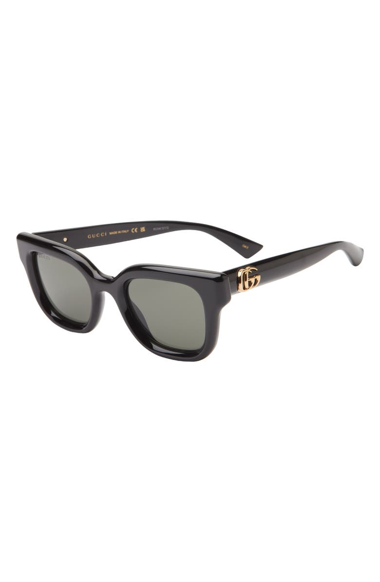 Gucci 49mm Small Square Sunglasses, Alternate, color, Black