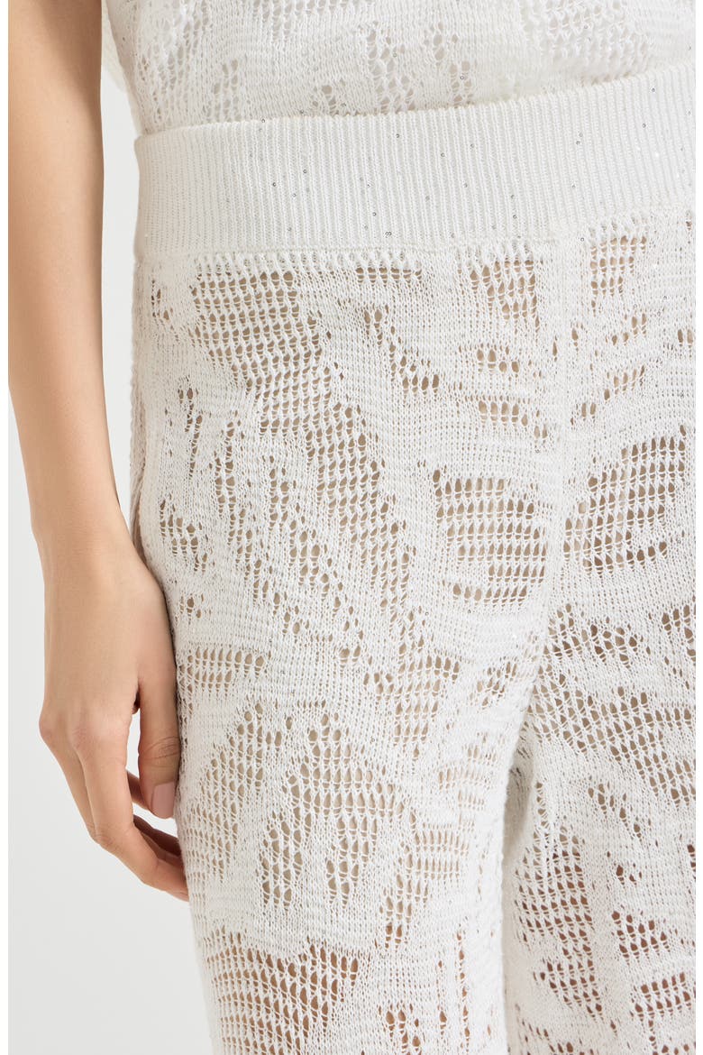 Dazzling water lilies trousers, Alternate, color, White