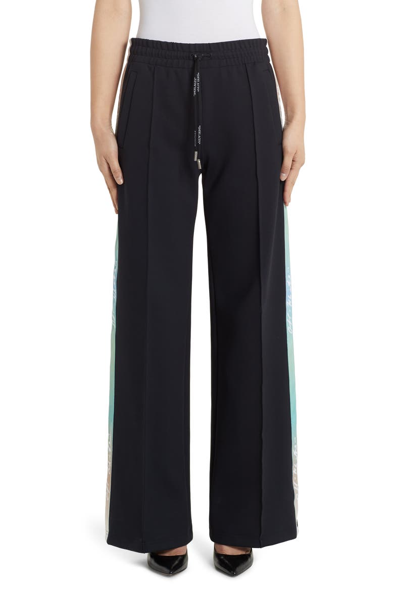 Wide Leg Jersey Track Pants, Main, color, BLACK