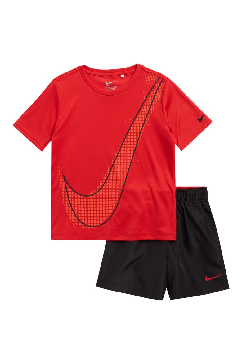 Kids' Sportswear Dri-FIT T-Shirt & Shorts Set, Main, color, BLACK