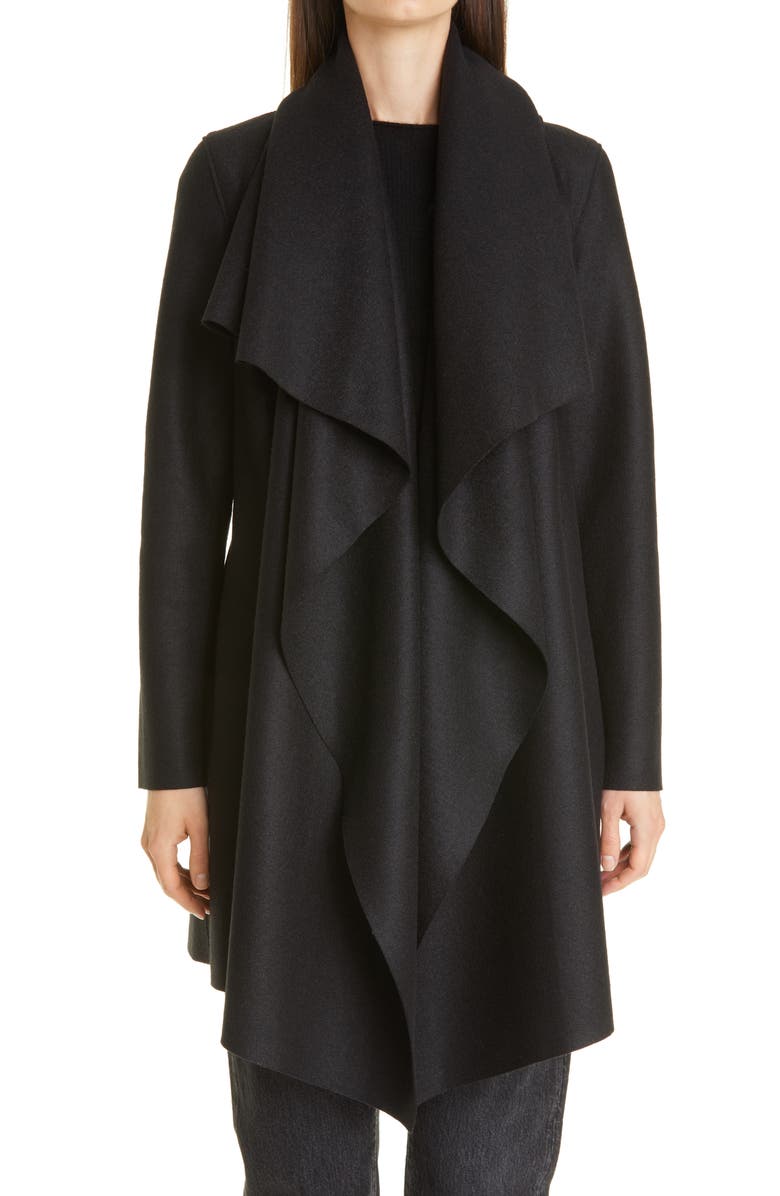 Harris Wharf London Draped Wool Coat, Main, color,