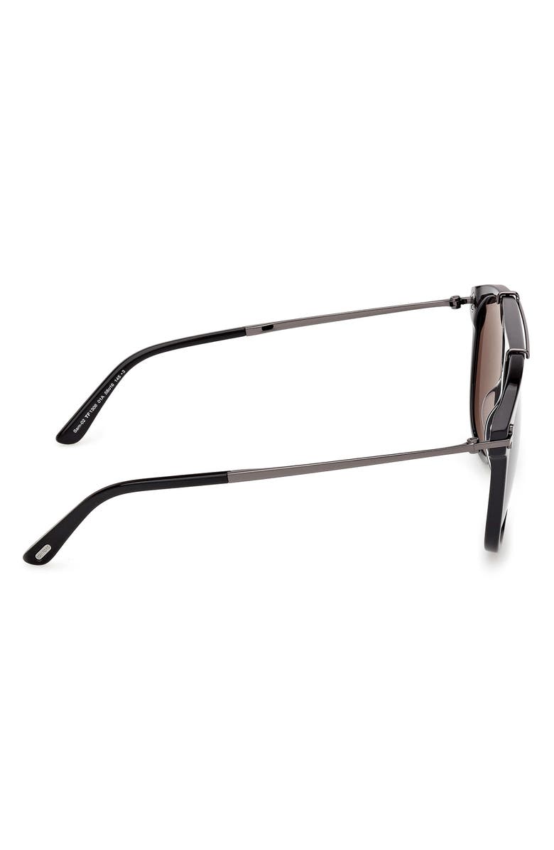 TOM FORD 58mm Navigator Sunglasses, Alternate, color, Black / Gunmetal / Smoke Lens