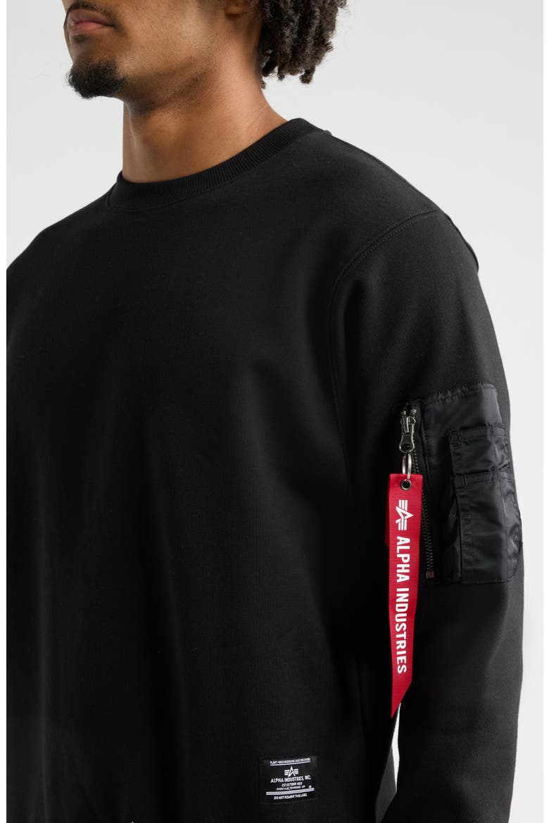 Utility Pocket Sweatshirt, Alternate, color, BLACK