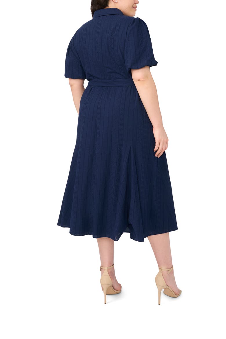 Embroidered Tie Waist Maxi Shirtdress, Alternate, color, CLASSIC NAVY