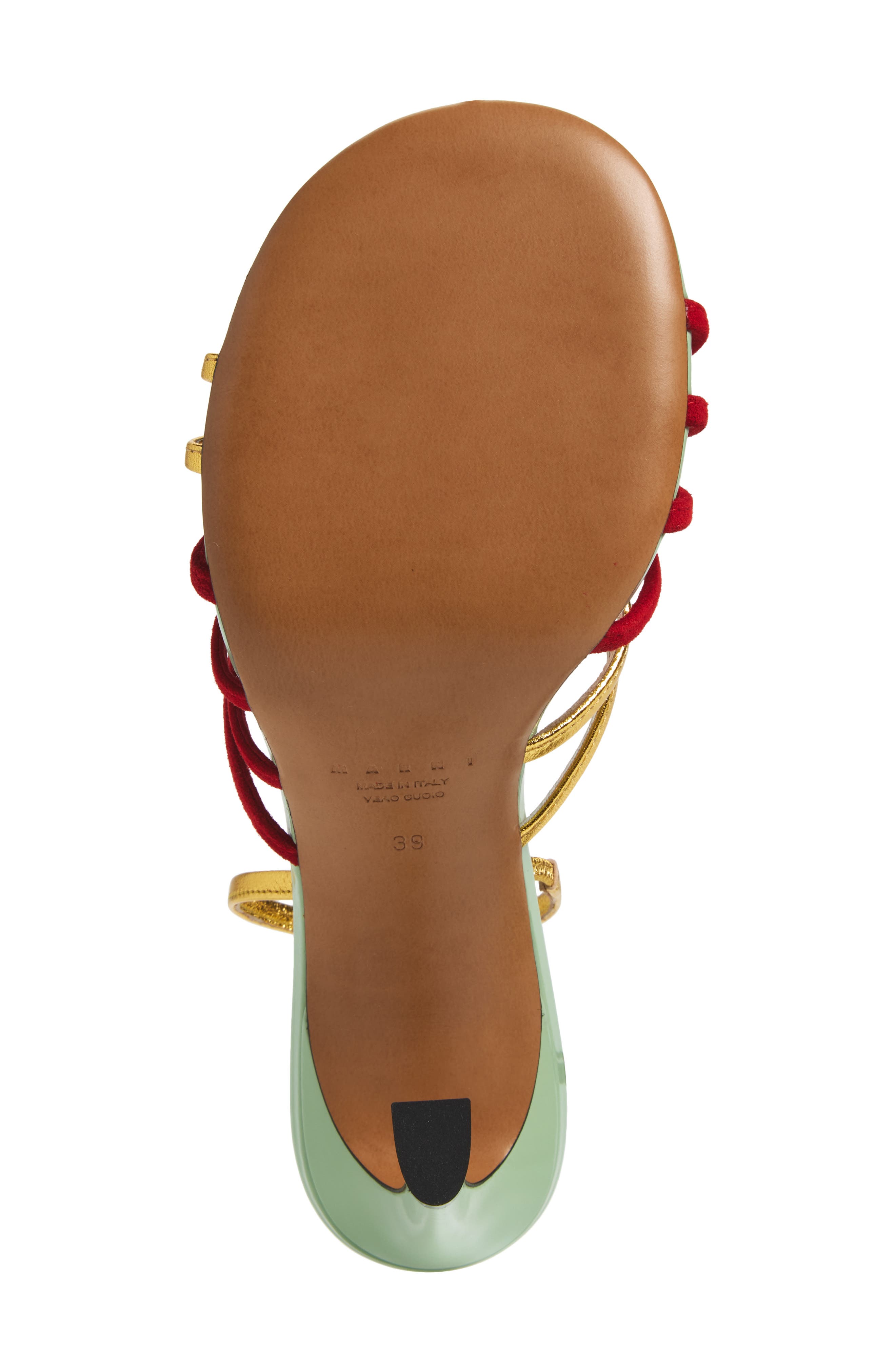 Marni New Wave Slingback Sandal, Alternate, color, Z0938 Green/ Red/ Gold