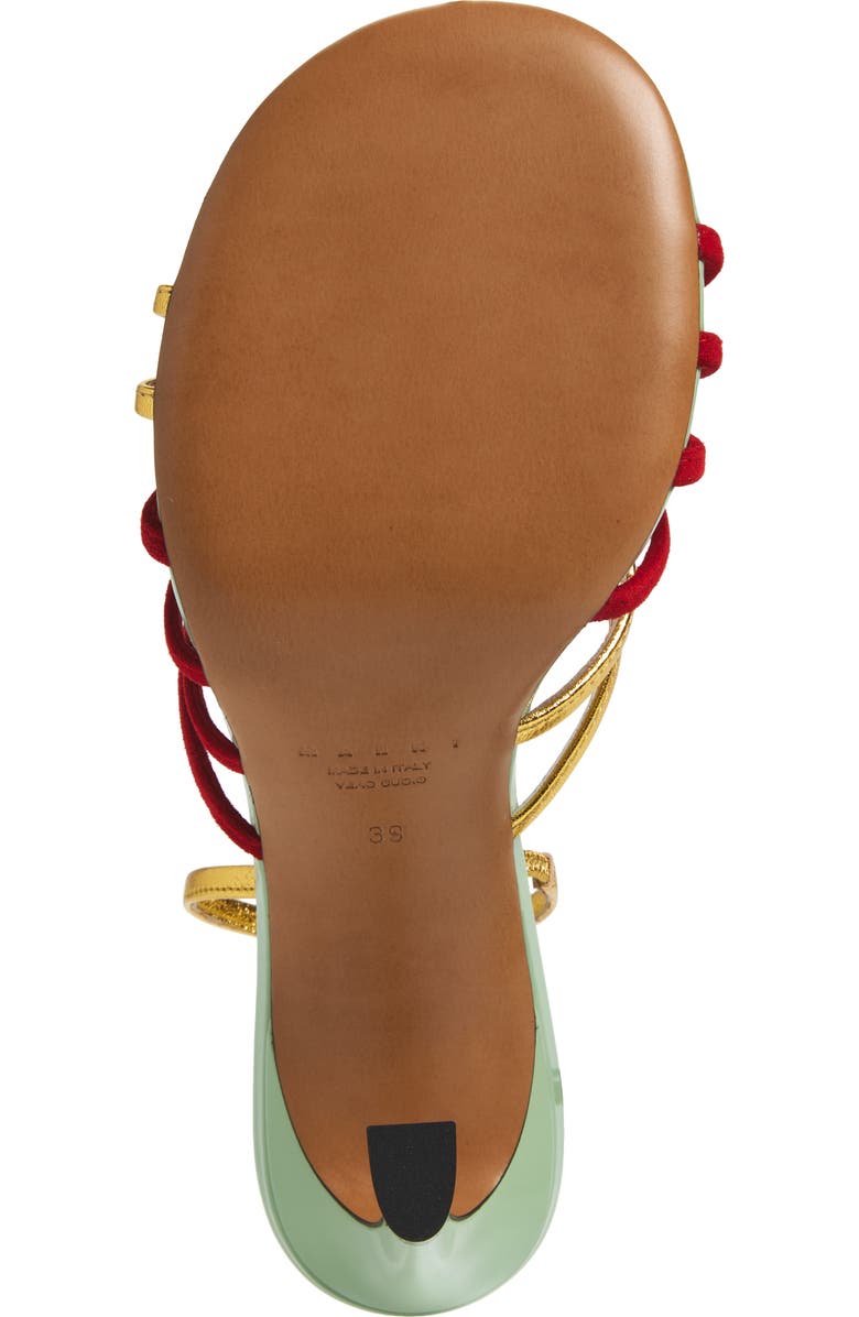 Marni New Wave Slingback Sandal, Alternate, color, Z0938 Green/ Red/ Gold